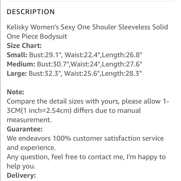 NWOT one shoulder sleeveless body suit - Picture 4 of 4